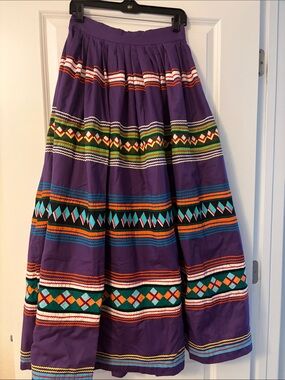 Vintage Native American Seminole Patchwork Skirt Handmade